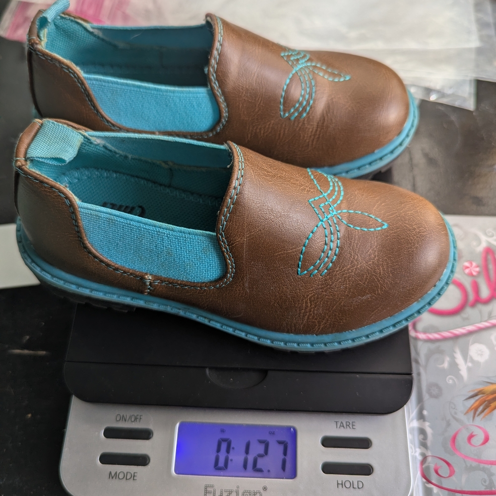 Western Chief Brown and Teal Boots Children's 10 - Picture 4 of 4